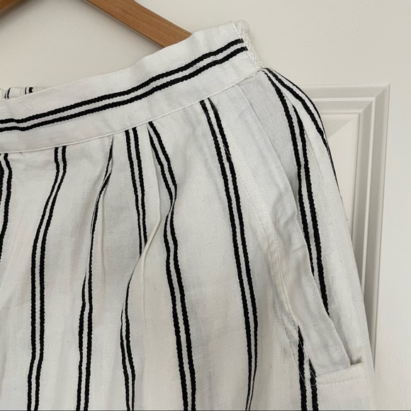 Mango midi skirt in white with black stripes size M - Picture 3 of 8